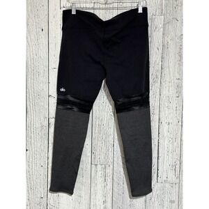 alo yoga womens  Two Sheer Mesh Leggings Black And Gay Size Large